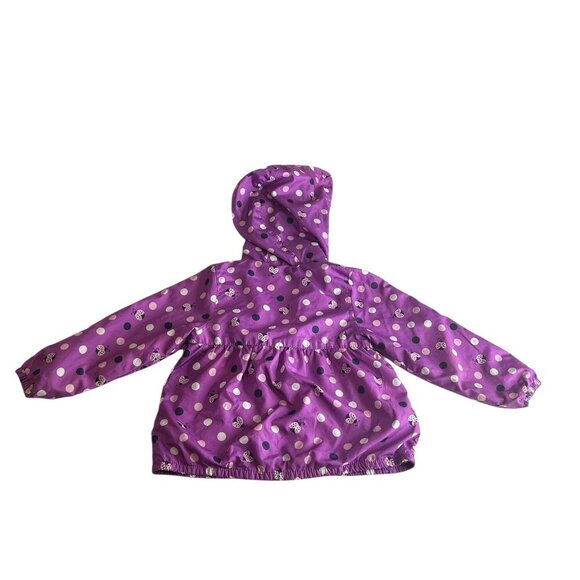Vintage Purple Girls‎ Raincoat Sz 3 Ladybug Polkadot Playful Hooded Toddler Bugs - Picture 3 of 4